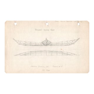 1940s Maine Marine Architectural Drawing on Paper For Sale