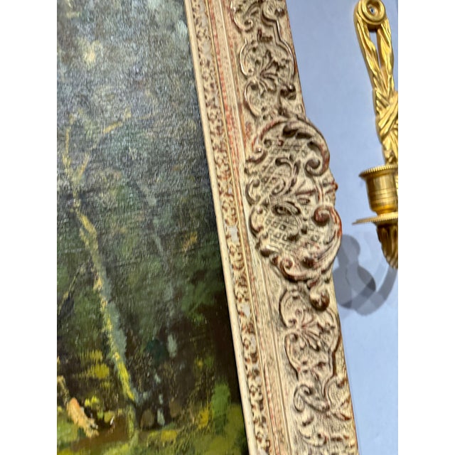 Wood Oil Painting, River Landscape by George Thompson Pritchard For Sale - Image 7 of 10