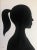 “Silhouette With Ponytail” Original Oil Painting on Paper Signed by Artist For Sale