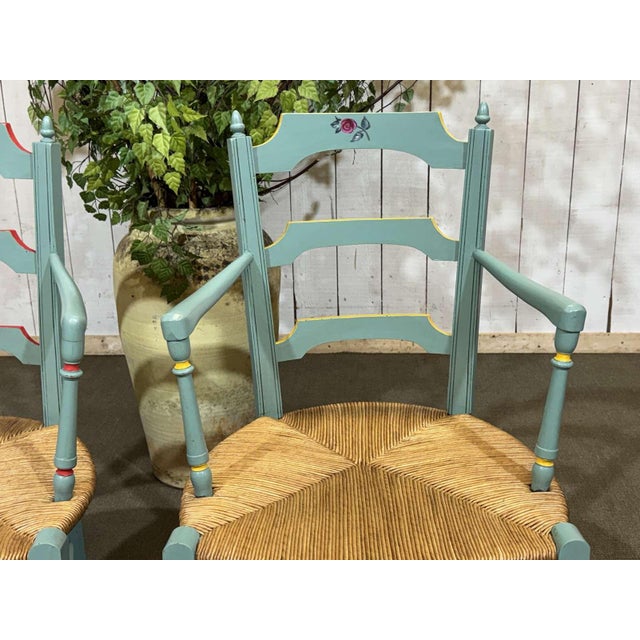 Wood Rustic Beechwood Armchairs with Straw Seats, 1930s, Set of 2 For Sale - Image 7 of 17