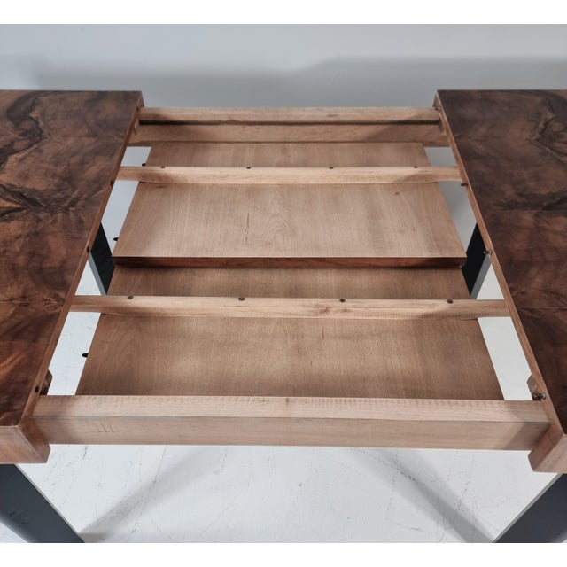 Wood Art Deco Dining Table in Walnut, 1960s For Sale - Image 7 of 15