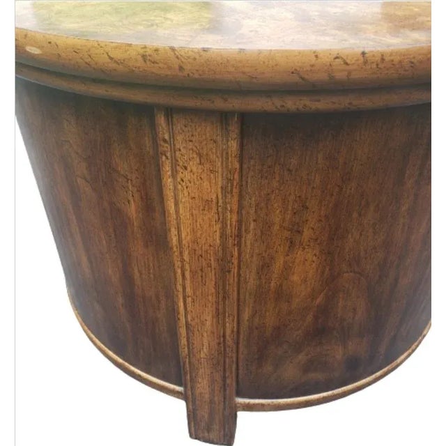 Wood 1970s American Classical Solid Walnut Drum Style End Table For Sale - Image 7 of 7