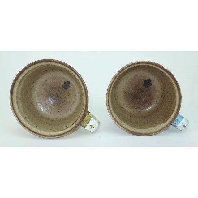 Mid-Century Modern Masa Sasaki Japanese Art Pottery Mugs Cups, a Pair For Sale - Image 3 of 15