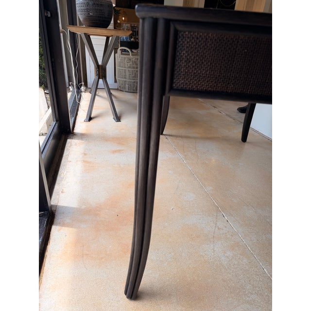 McGuire Espresso Wood Desk With Cane Detailing For Sale - Image 9 of 14