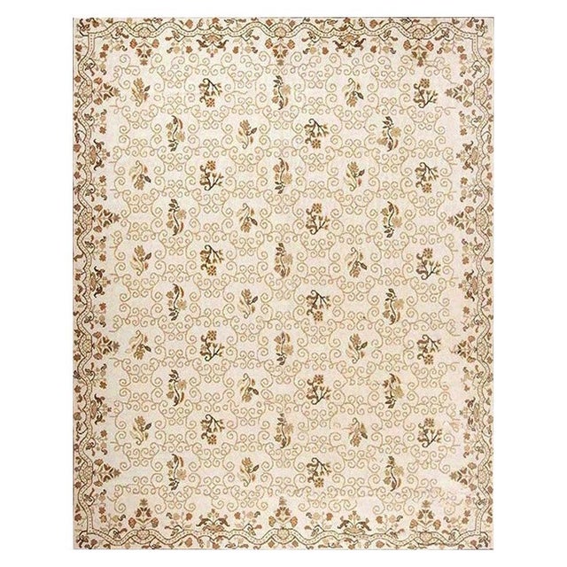 Contemporary Bessarabian Style White, Beige, Brown Wool Rug by Doris Leslie Blau For Sale
