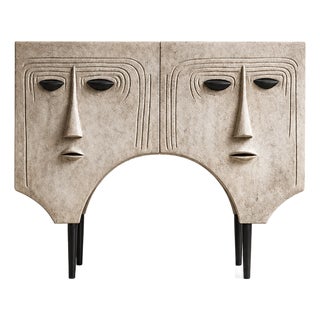One-of-a-Kind Sculptural Wabi-Sabi Console Table, Handcrafted Organic Art Furniture For Sale