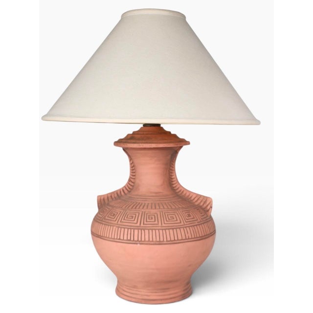Late 20th Century South American Style Terra Cotta Table Lamps - Pair For Sale - Image 12 of 18