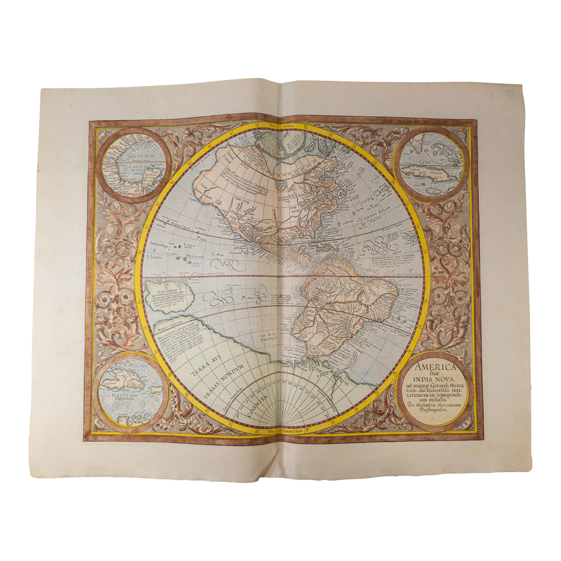 額装品　西洋古地図　17世紀　G.MERCATOR 「Waldeck」美品 17th-century-hand-colored-map-