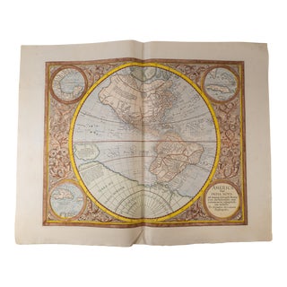 17th Century Hand Colored Map of Western Hemisphere America Sie India Nova by Michael Mercator For Sale