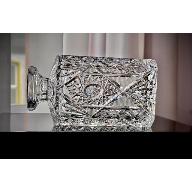 Vintage Cut Crystal Decanter with Geometric Pattern, 1960s For Sale - Image 9 of 17
