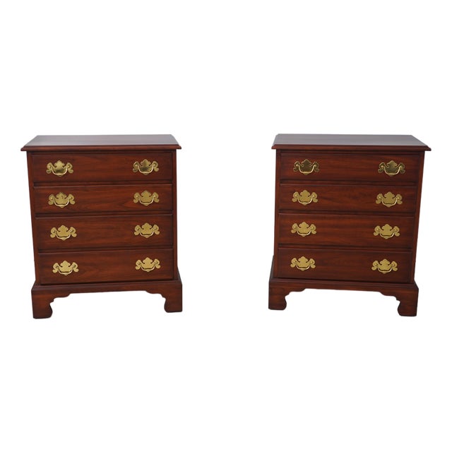 Pair of Henkel Harris Cherry Nightstands For Sale