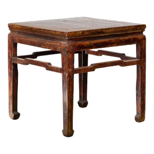 Chinese Ming Dynasty Style Vintage Lamp Table with Humpback Stretchers