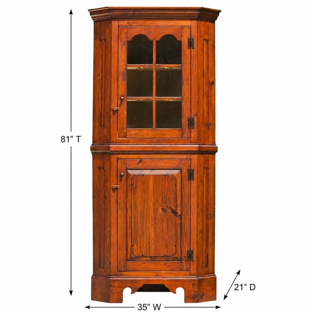 Stephen Von Hohen Early American Style Pine Corner Cabinet Vintage For Sale - Image 10 of 11