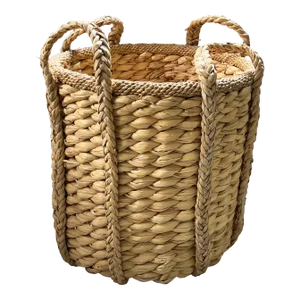 Large French Woven Grass Log or Kindling Basket for the Fireplace Hearth
