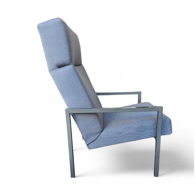 Gijs van der Sluis / high back arm chair / light grey Rare model without the wooden arm rests Height 100Width 70Depth 75 cm