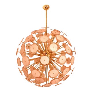 1980s Huge Murano Glass Disc Sputnik Chandelier For Sale