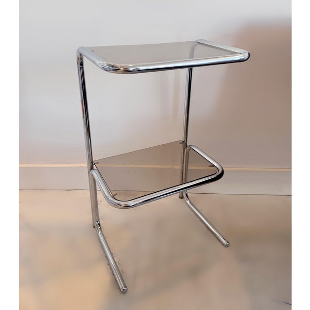Habitat Side Table in Chrome and Smoked Glass by Terence Conran for Habitat, 1970 For Sale - Image 6 of 6