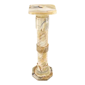 Very Fine Carved Onyx Marble Stone Twisted Rope Style Large Pedestal