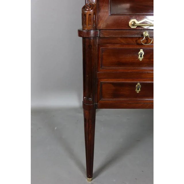 Maroon Louis XVI Cylinder Desk For Sale - Image 8 of 13