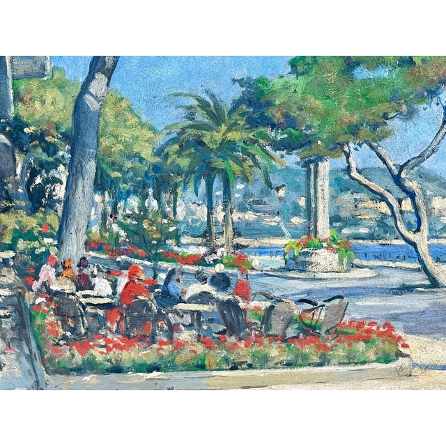 Painting, oil on canvas, representing nice and signed by the painter paul dominique audfray. Lively and colorful scene....