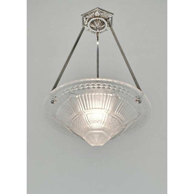 Art Deco French Art Deco Pendant Light by Muller Freres 1930 France - 2 Available For Sale - Image 3 of 10