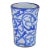 Late 19th Century Handmade Moroccan Blue-Calligraphy Ceramic Accent Cup For Sale