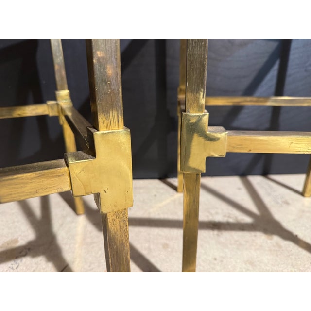French Brass Lamp Tables, 1940, Set of 2 For Sale - Image 11 of 16