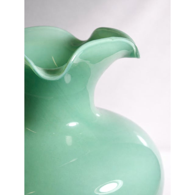 Glass Jade Green Murano Glass Vase, 1950s For Sale - Image 7 of 8