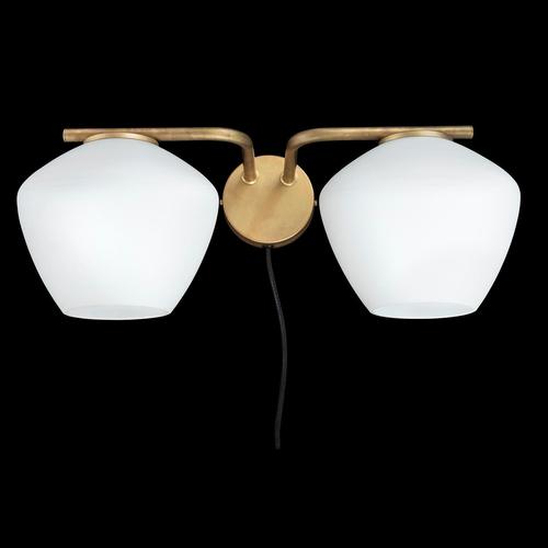 DK Two Arms Wall Lamp with Glass by Henrik Tengler for Konsthantverk For Sale - Image 3 of 8