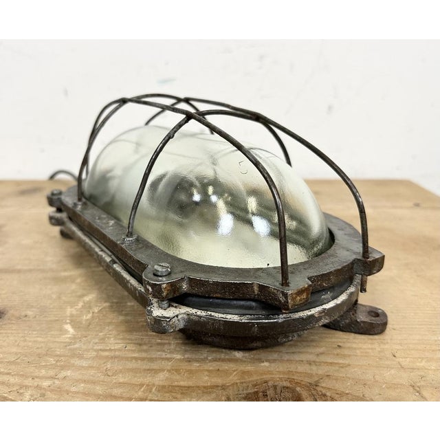 Gray Industrial Cast Iron Wall Light, 1960s For Sale - Image 8 of 16