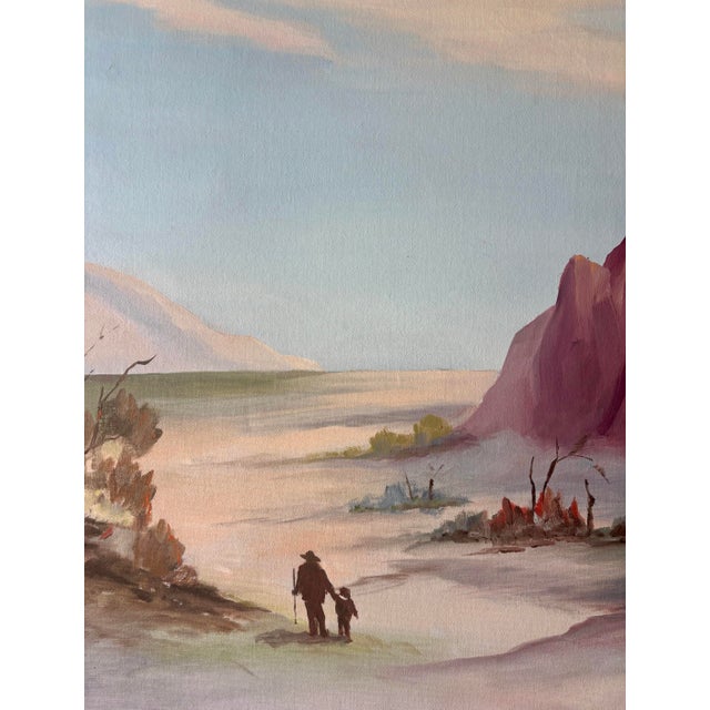 Rustic Late 20th Century Large American Southwestern Landscape Painting, Signed, Framed For Sale - Image 3 of 7