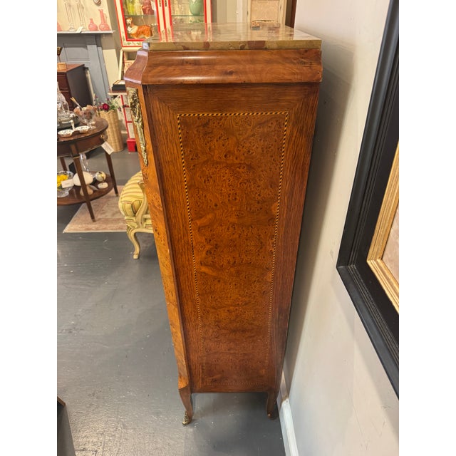 Stone Early 20th Century Antique French Louis XVI Style Marquetry Secretary Desk For Sale - Image 7 of 7