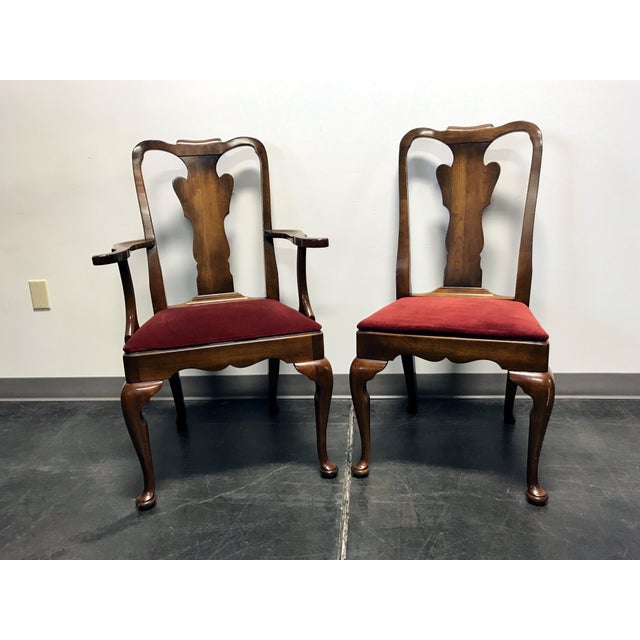 Statton Oxford Antique Cherry Queen Anne Dining Chairs Set of 6