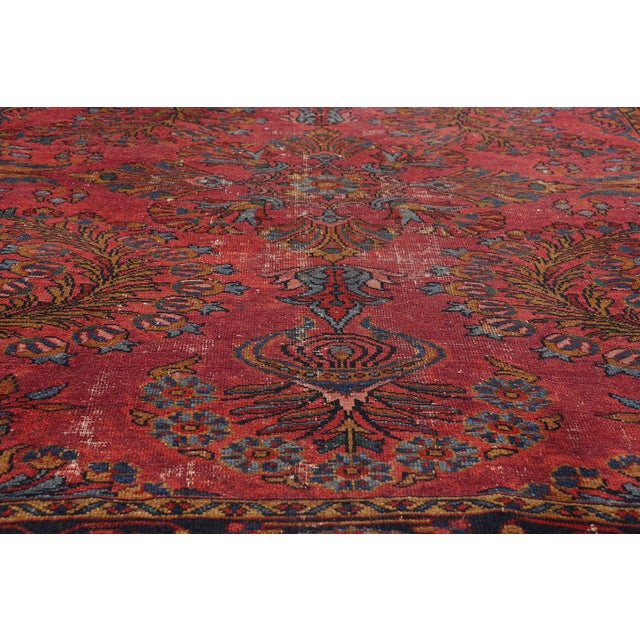Late 19th Century Late 19th Century Persian Lilihan Rug, 04'11 X 05'05 For Sale - Image 5 of 10