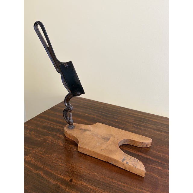 French Country Antique French Country Wooden & Iron Herb Cutter or Cheese Board, Early 20th Century For Sale - Image 3 of 10