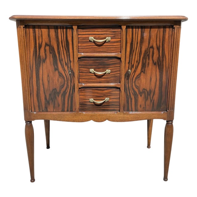 1940s French Art Deco Exotic Macassar Ebony Dry Bars or Buffet For Sale