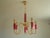 Vintage Brass & Red Crystal Chandelier For Sale - Image 4 of 13
