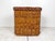 Wood Vintage Wicker Rattan Triangle Side Table For Sale - Image 7 of 8