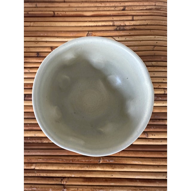 Mid-Century Modern Vintage 1990’s Signed Hand Embossed Ceramic Bowl For Sale - Image 3 of 12