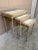 Mid 20th Century Italian Greek Key Nesting Tables in Aged Silver Leaf & Gilt, Set of Three For Sale - Image 5 of 13