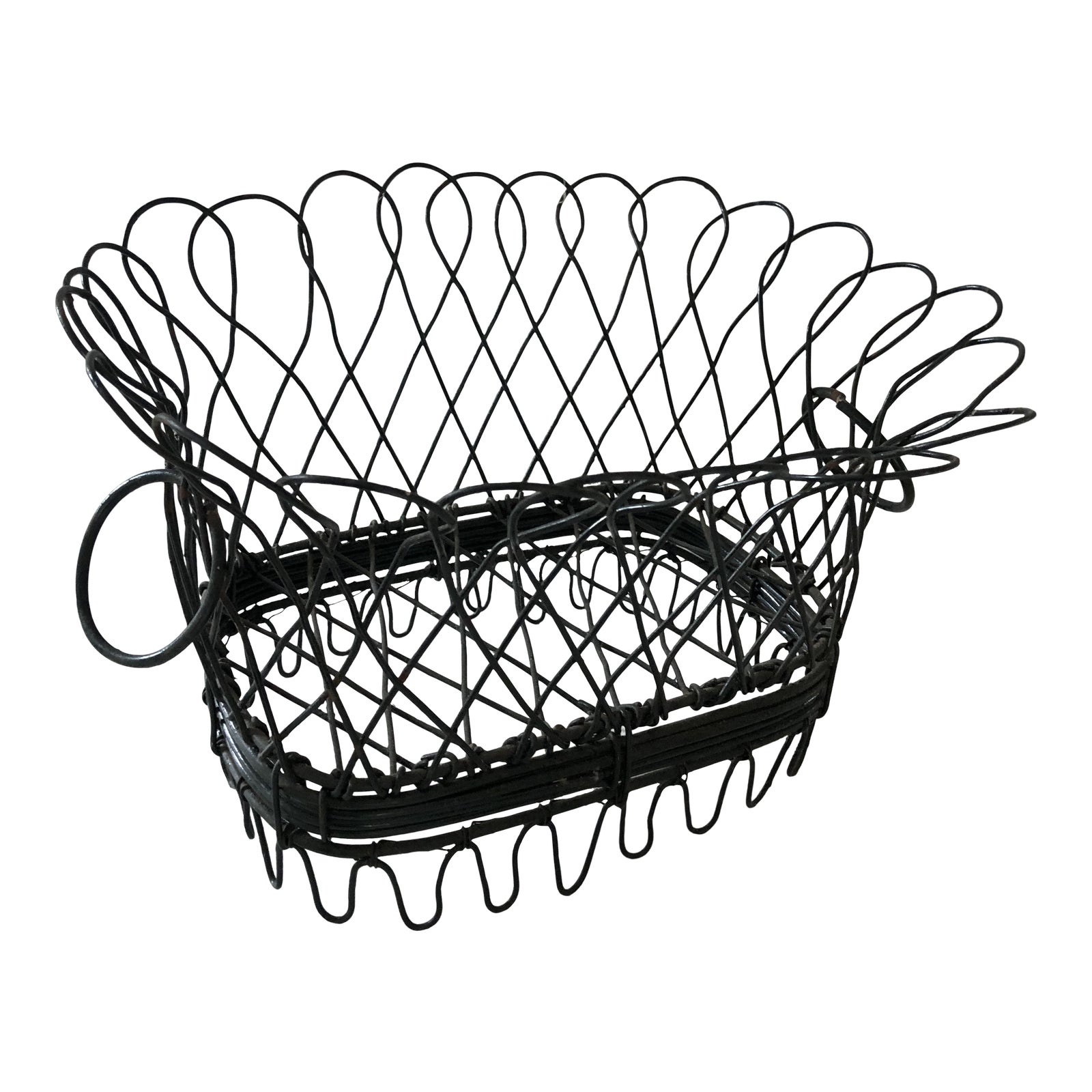 Antique Handmade Wire Basket Chairish
