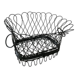 Antique Handmade Wire Basket For Sale