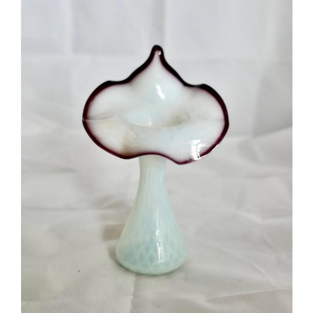 Hand Blown Victorian Semi Opalescent Jack in the Pulpit Vase A delightful example of a Jack in the Pulpit Vase, this one...