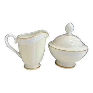 1990s Villeroy and Boch Ivoire Chateau Collection Creamer and Sugar