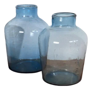 Blue Flasks, 1920s, Set of 2