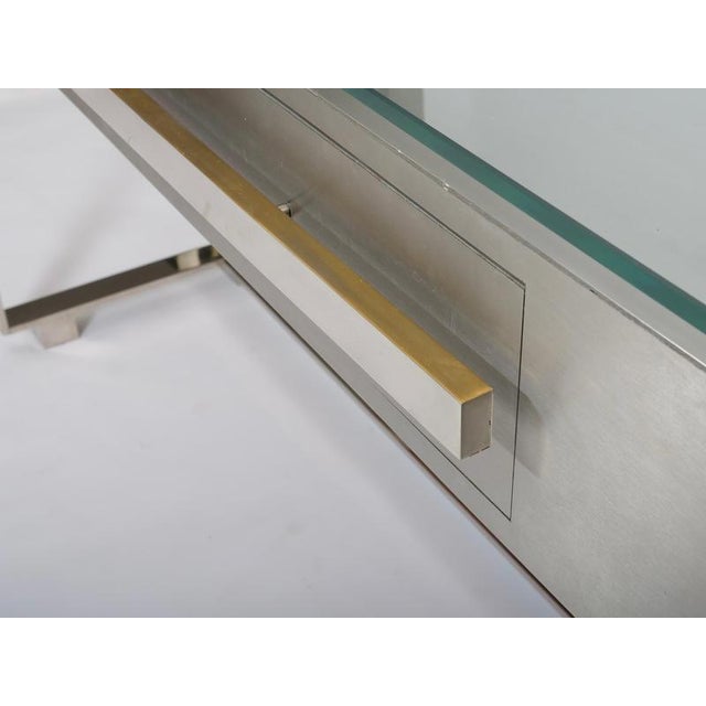 Brushed Steel Desk attributed to Raymond Cohen for Cohray, France, 1970s For Sale - Image 11 of 17