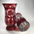 Vintage Bohemian Ruby to Clear Etched Glass Vases - a Pair For Sale In Greensboro - Image 6 of 8