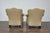Pair of Vintage French Lounge Chairs with Camelbacks, Rolled Arms, Ebonized Legs For Sale - Image 11 of 12