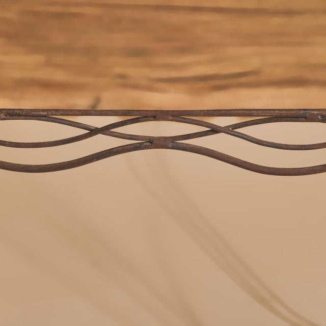 1980s 1980s French Wrought-Iron Console Table in the Manner of Andre Dubreuil For Sale - Image 5 of 12