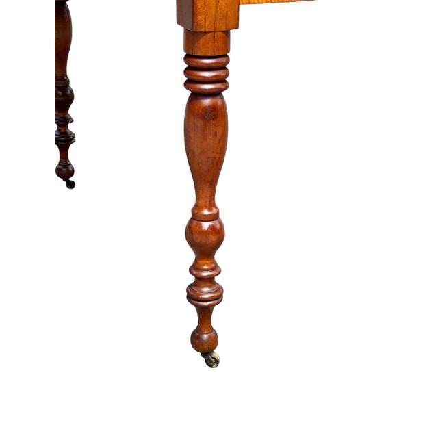Late 18th Century Antique Federal Tiger Maple & Cherry Drop Leaf Dining Table For Sale - Image 12 of 12